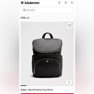 Lululemon Black diaper bag